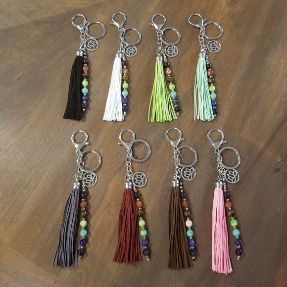 Wristy Wraps Accessories - 2 for $20! Chakra Tassel Keychain, Multiple Colours Available